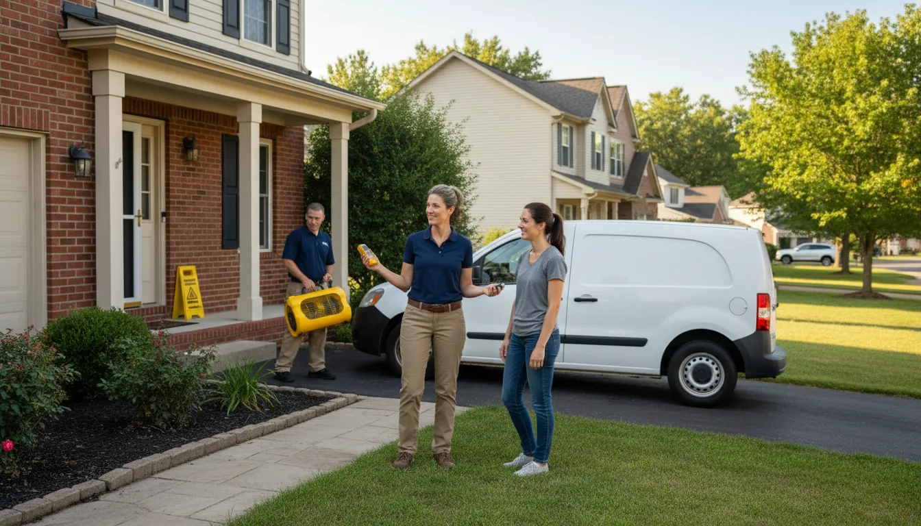 Residential water damage restoration in Rio, IL